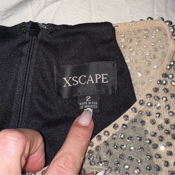 Black Beaded XScape Bodycon Dress - Picture 6 of 6